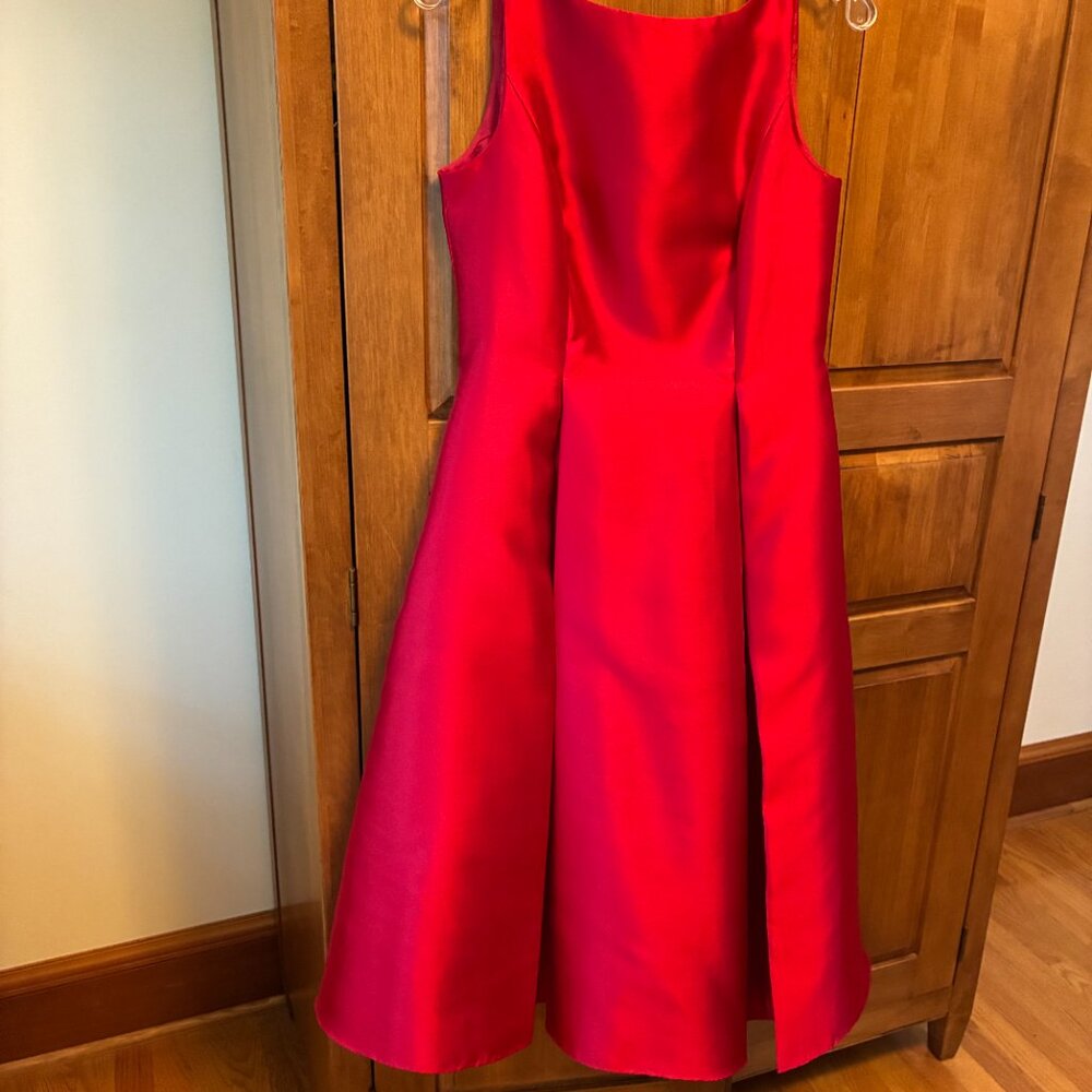 Adrianna Papell Red Mikado Dress Size 8 - Picture 11 of 12